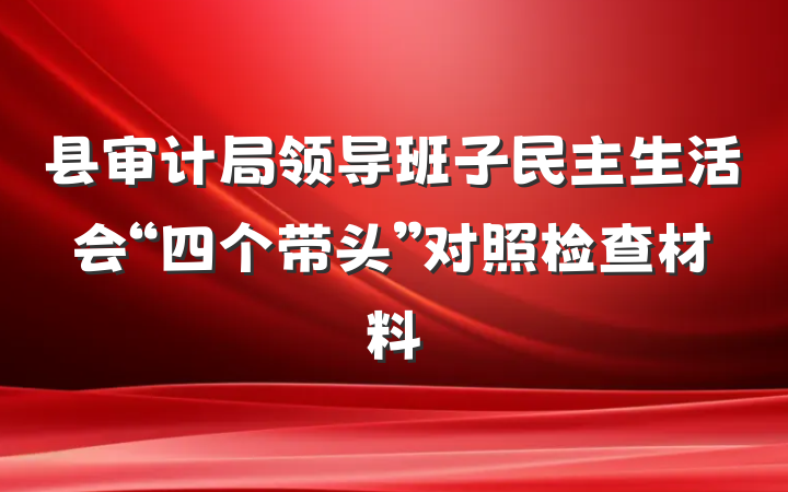 县审计局领导班子民主生活会“四个带头”对照检查材料