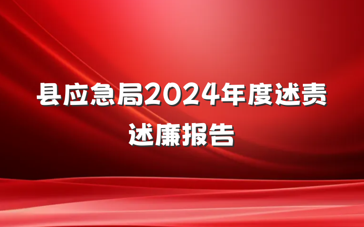 县应急局2024年度述责述廉报告
