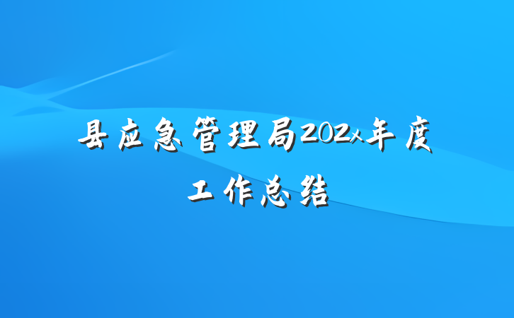 县应急管理局202x年度工作总结