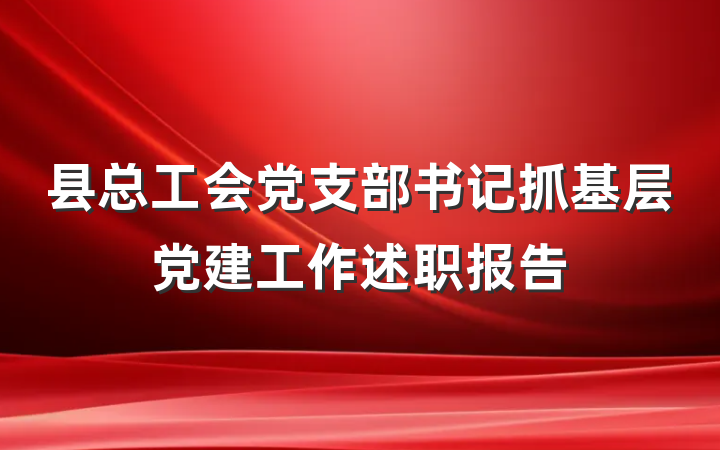 县总工会党支部书记抓基层党建工作述职报告