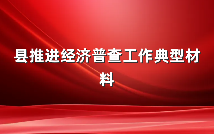 县推进经济普查工作典型材料