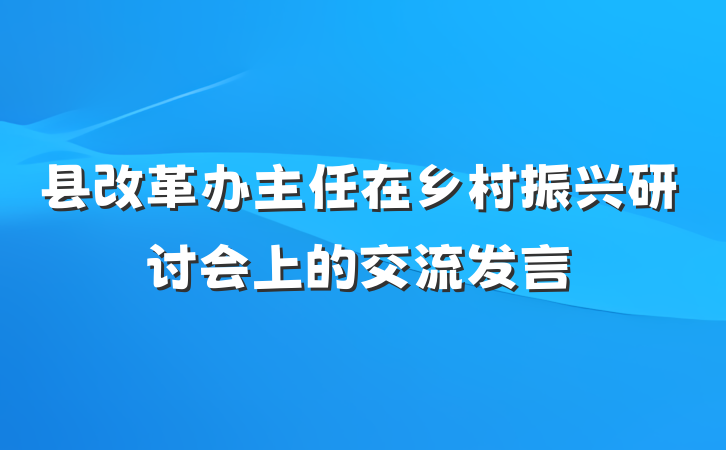 县改革办主任在乡村振兴研讨会上的交流发言