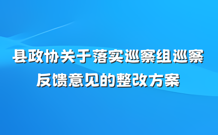 县政协关于落实巡察组巡察反馈意见的整改方案