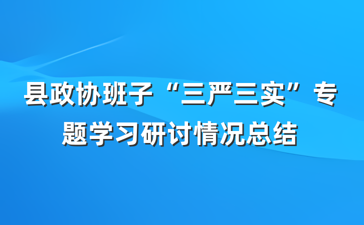 县政协班子“三严三实”专题学习研讨情况总结