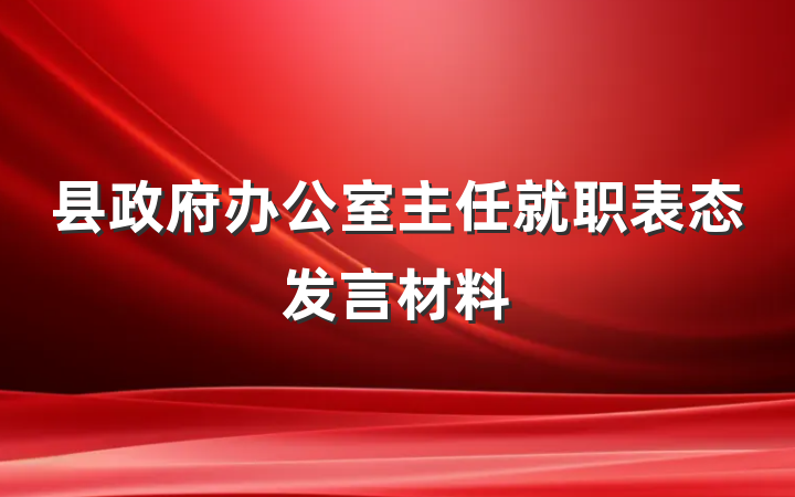 县政府办公室主任就职表态发言材料