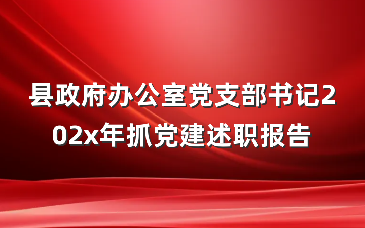 县政府办公室党支部书记202x年抓党建述职报告