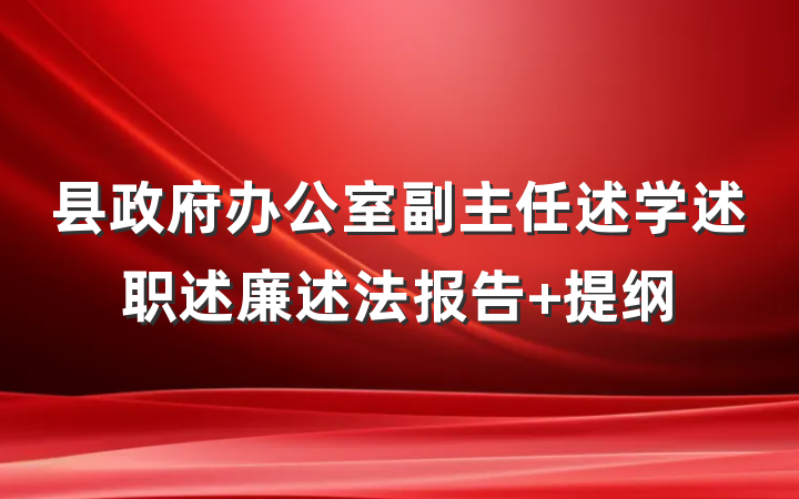 县政府办公室副主任述学述职述廉述法报告 提纲