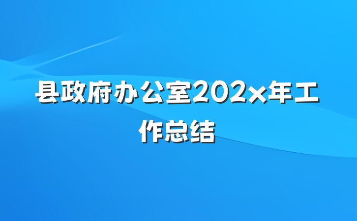 县政府办公室202x年工作总结