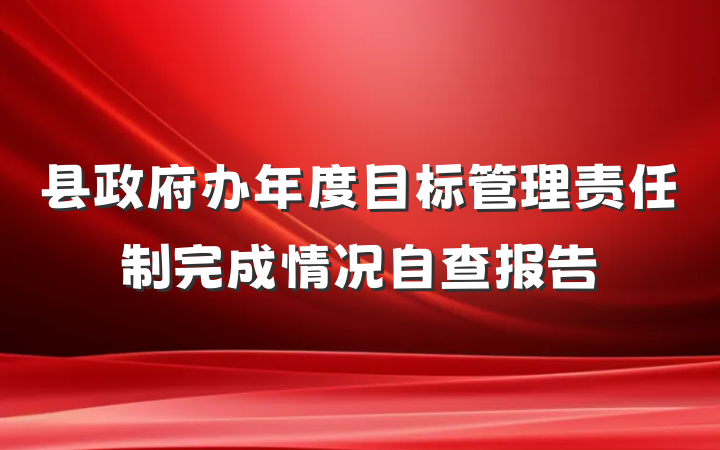 县政府办年度目标管理责任制完成情况自查报告