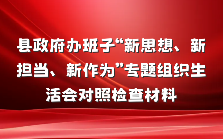 县政府办班子“新思想、新担当、新作为”专题组织生活会对照检查材料