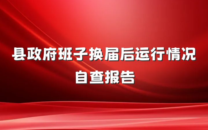 县政府班子换届后运行情况自查报告