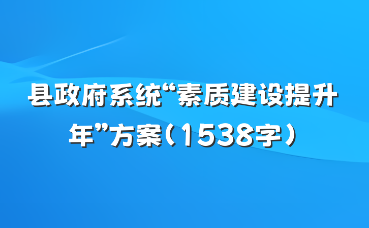 县政府系统“素质建设提升年”方案（1538字）