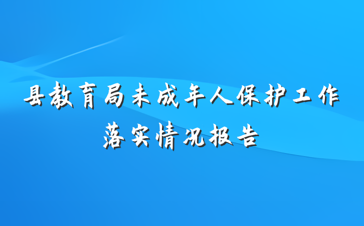 县教育局未成年人保护工作落实情况报告