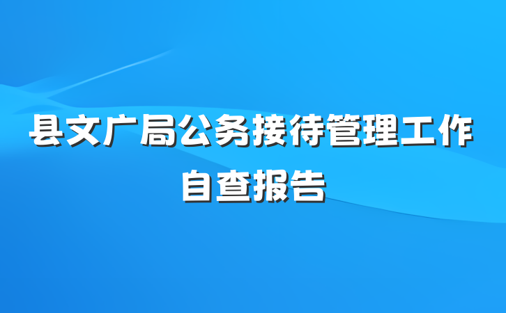 县文广局公务接待管理工作自查报告