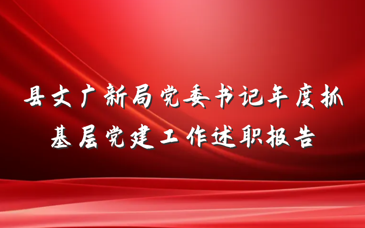 县文广新局党委书记年度抓基层党建工作述职报告