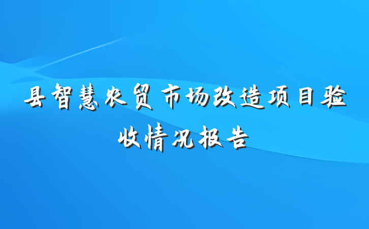 县智慧农贸市场改造项目验收情况报告