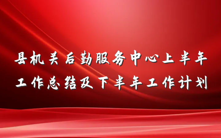 县机关后勤服务中心上半年工作总结及下半年工作计划