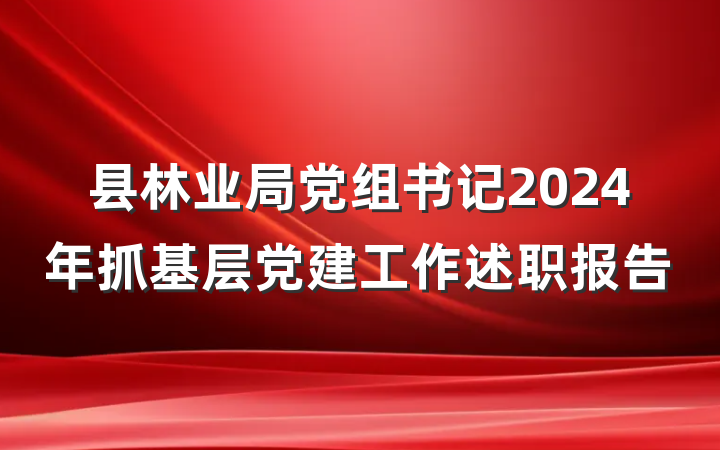 县林业局党组书记2024年抓基层党建工作述职报告