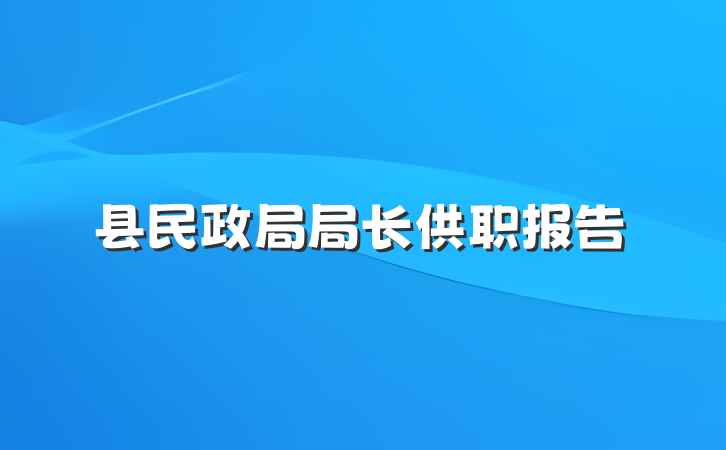 县民政局局长供职报告