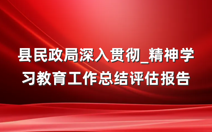 县民政局深入贯彻_精神学习教育工作总结评估报告