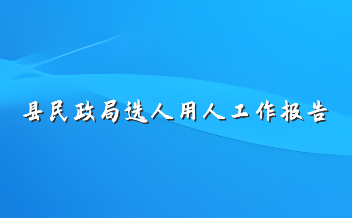 县民政局选人用人工作报告