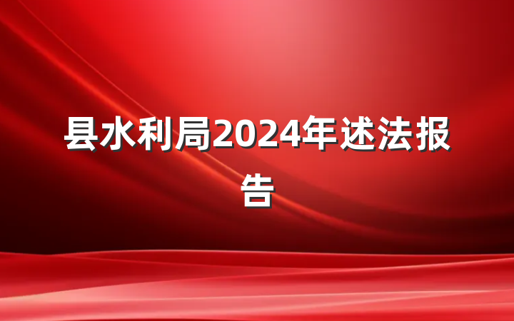 县水利局2024年述法报告