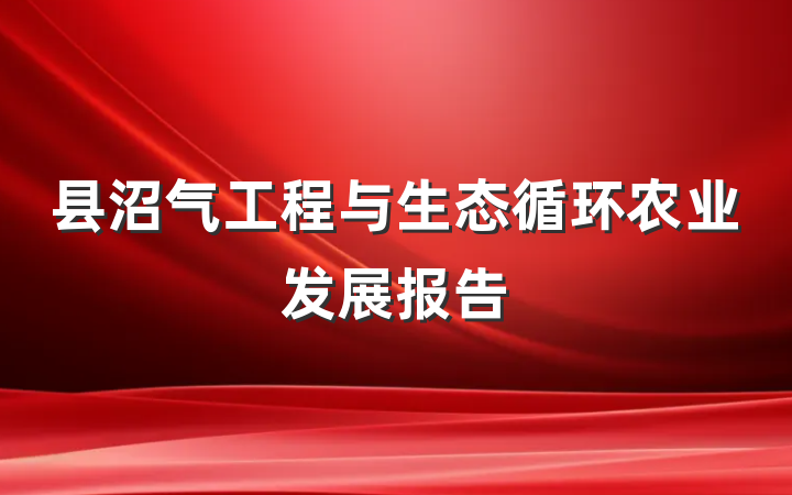 县沼气工程与生态循环农业发展报告
