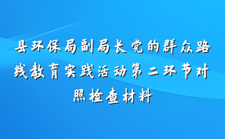 县环保局副局长党的群众路线教育实践活动第二环节对照检查材料
