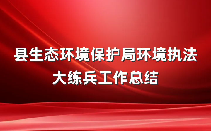 县生态环境保护局环境执法大练兵工作总结