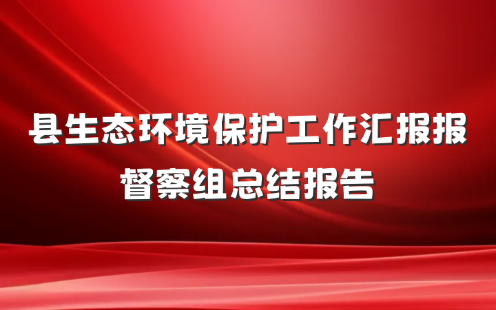 县生态环境保护工作汇报报督察组总结报告