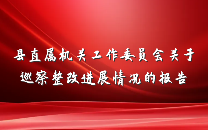 县直属机关工作委员会关于巡察整改进展情况的报告