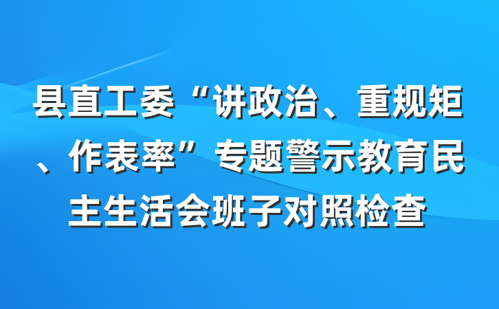 县直工委“讲政治、重规矩、作表率”专题警示教育民主生活会班子对照检查