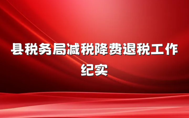 县税务局减税降费退税工作纪实