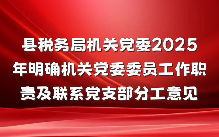 县税务局机关党委2025年明确机关党委委员工作职责及联系党支部分工意见