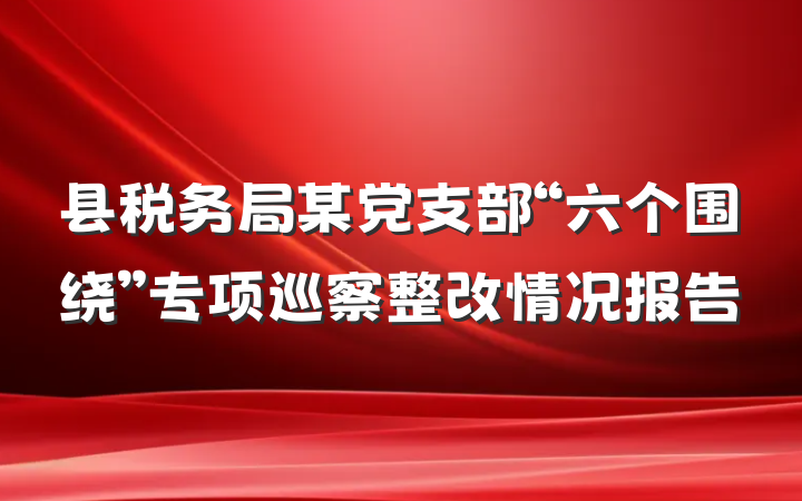 县税务局某党支部“六个围绕”专项巡察整改情况报告