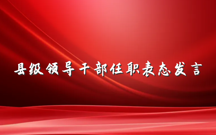 县级领导干部任职表态发言