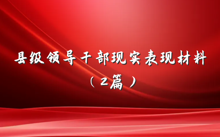 县级领导干部现实表现材料（2篇）