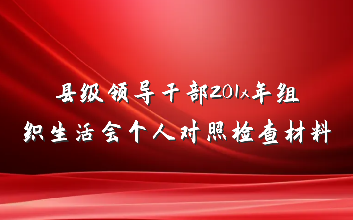 县级领导干部201x年组织生活会个人对照检查材料