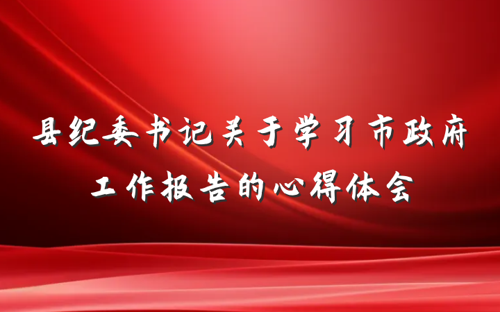 县纪委书记关于学习市政府工作报告的心得体会