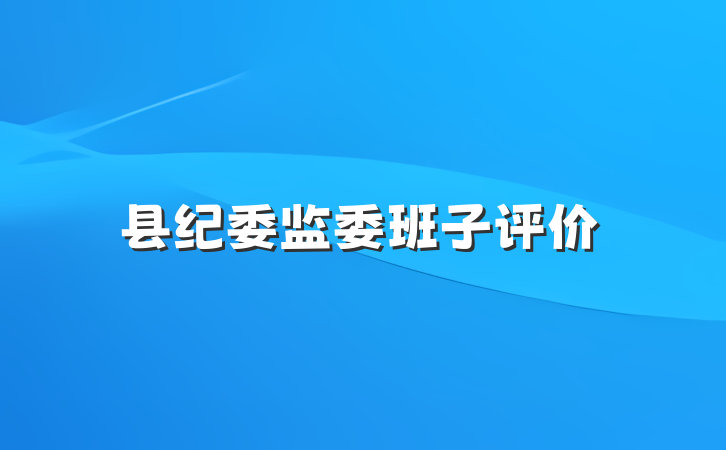 县纪委监委班子评价