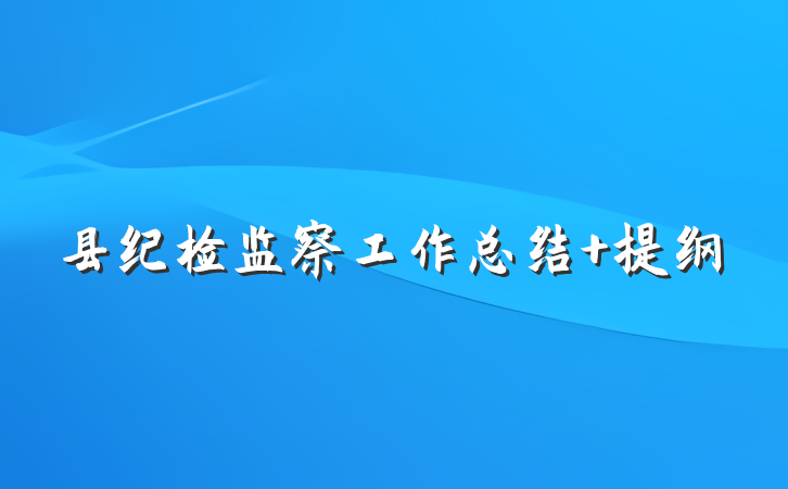 县纪检监察工作总结 提纲
