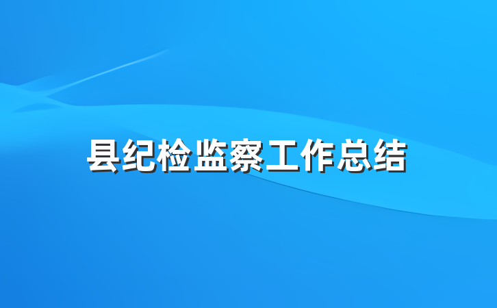 县纪检监察工作总结
