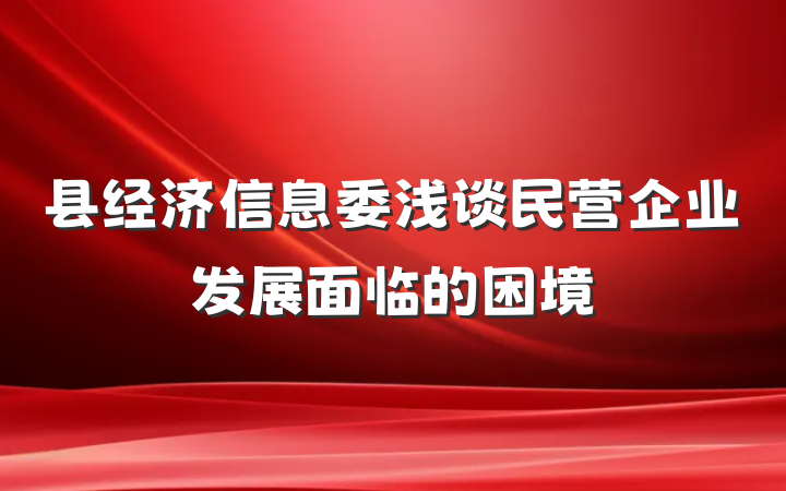 县经济信息委浅谈民营企业发展面临的困境