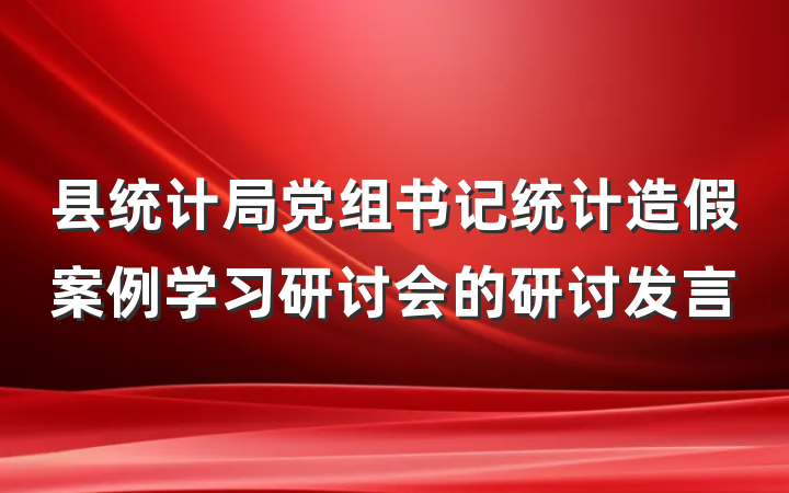 县统计局党组书记统计造假案例学习研讨会的研讨发言
