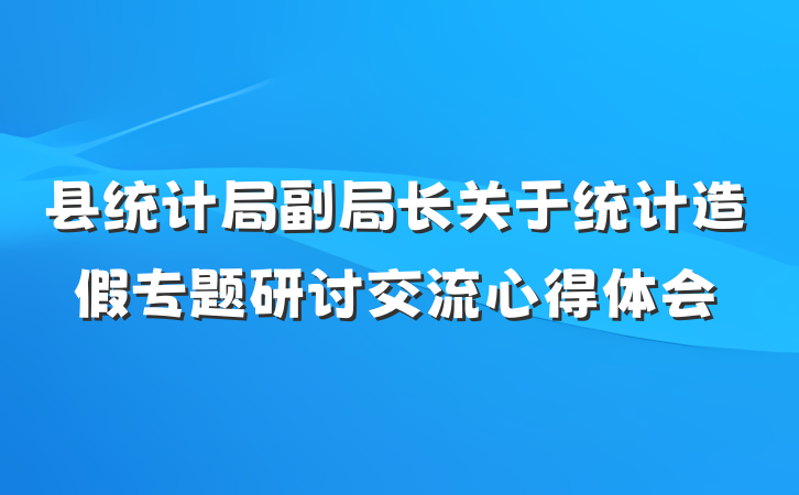县统计局副局长关于统计造假专题研讨交流心得体会