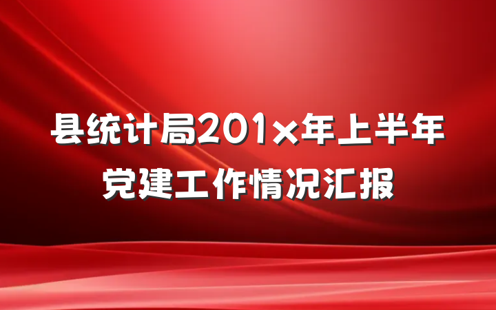 县统计局201x年上半年党建工作情况汇报