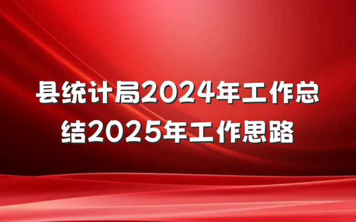 县统计局2024年工作总结2025年工作思路