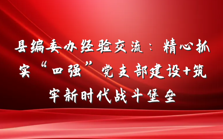 县编委办经验交流：精心抓实“四强”党支部建设 筑牢新时代战斗堡垒