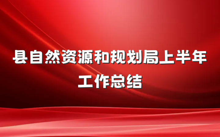 县自然资源和规划局上半年工作总结