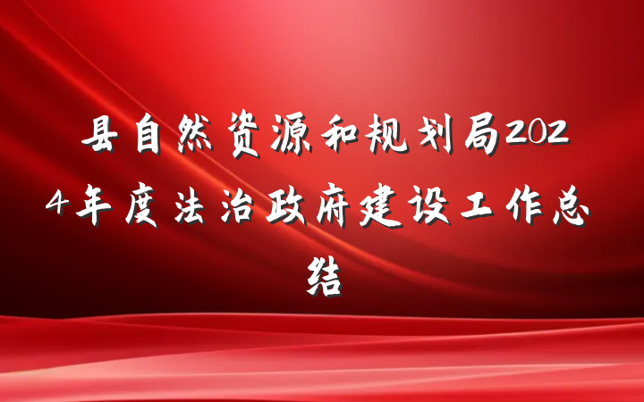 县自然资源和规划局2024年度法治政府建设工作总结